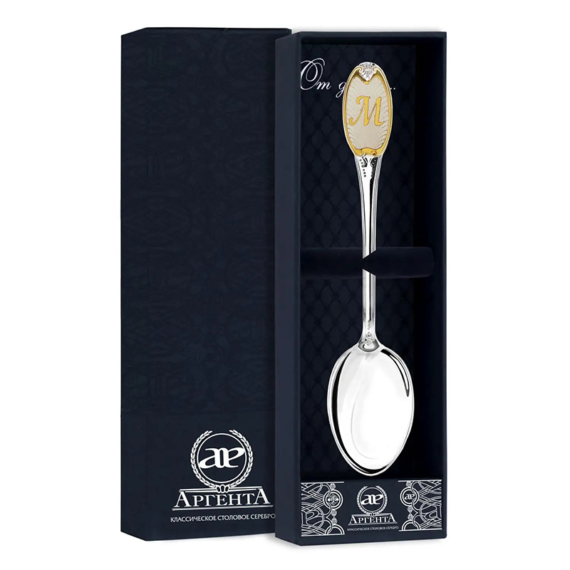 картинка Ложка чайная с логотипом М ч/п + футляр