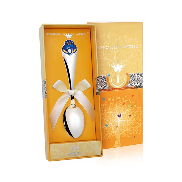 картинка Ложка детская кд Принц ч/п с эмалью+футляр