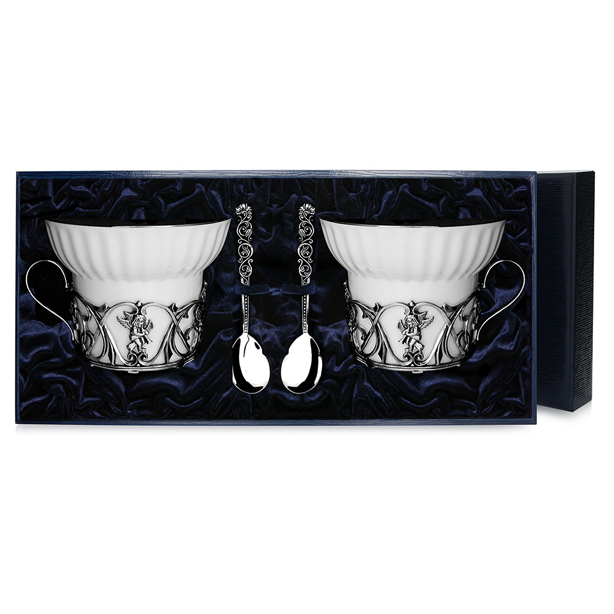 картинка Набор чаш/чайн Ангел+лож (4пр)+футляр