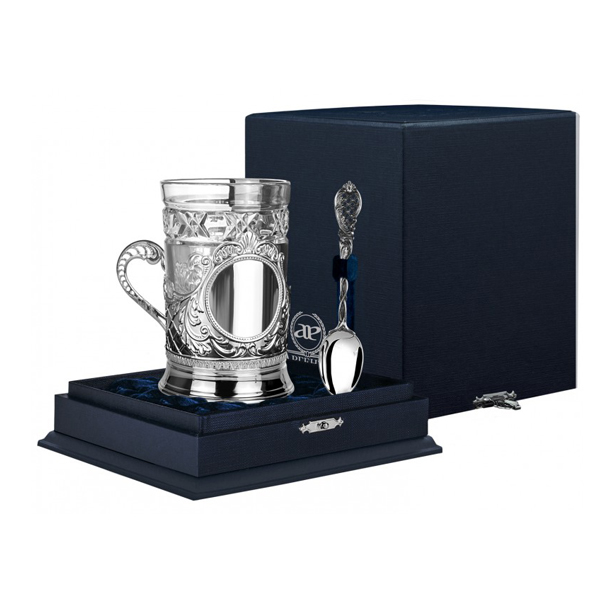 картинка Набор д/чая Барокко (3пр.стак+п/стак+лож)+футляр