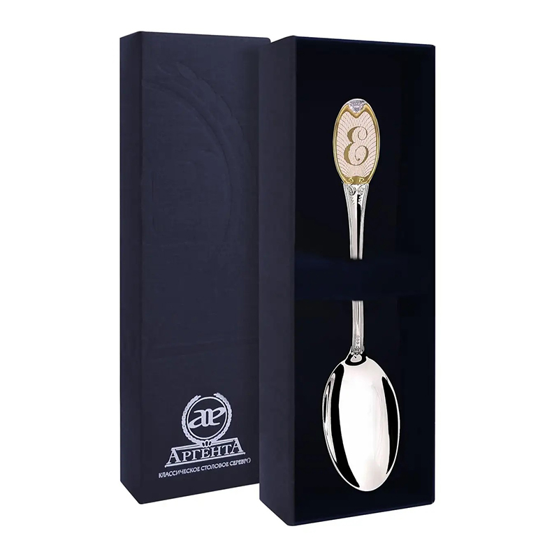 картинка Ложка чайная с логотипом Е ч/п + футляр