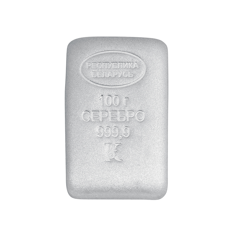 картинка Мерный слиток из серебра, номинал 100г
