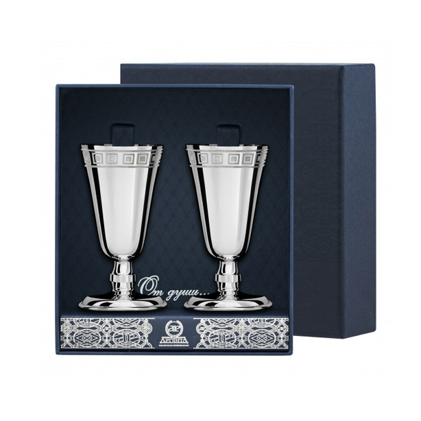 картинка Набор рюмок №4 с рисунком Квадрат (2 пр)+футляр