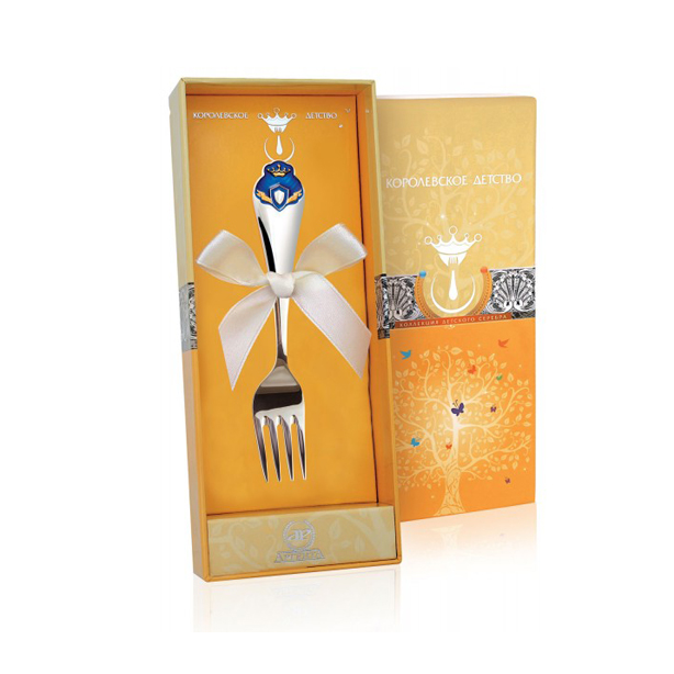 картинка Вилка детская КД Принц ч/п с эмалью+футляр