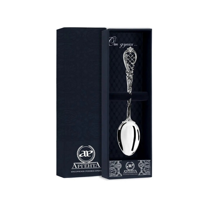 картинка Ложка чайная Барокко черн.+футляр