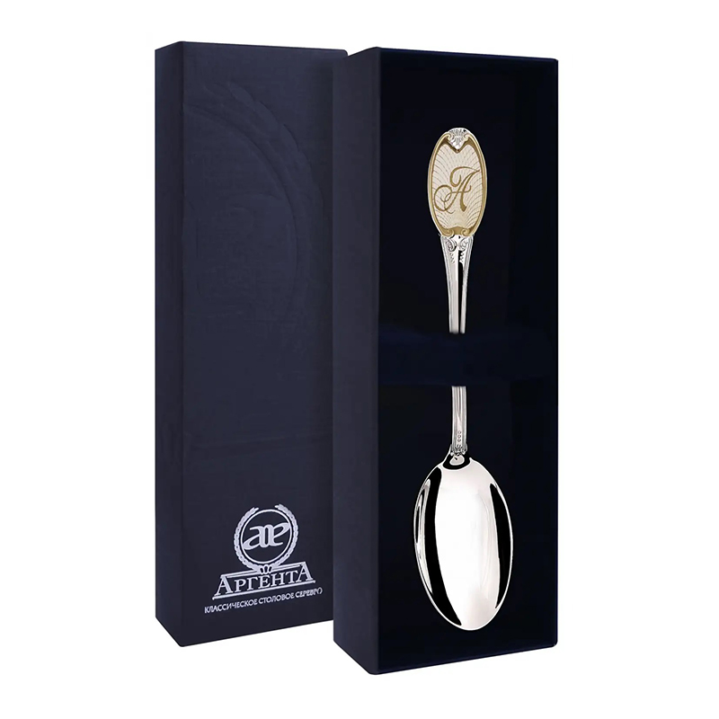 картинка Ложка чайная с логотипом А + футляр