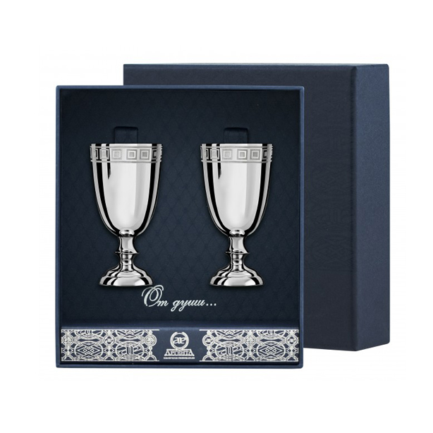 картинка Набор рюмок №1 с рисунком Квадрат (2 пр)+футляр