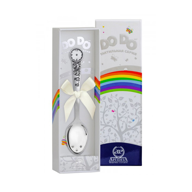 картинка Ложка детская DODO Утята с чернением + футляр