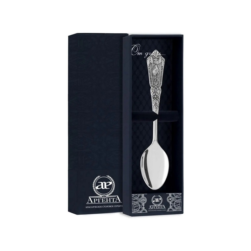 картинка Ложка чайная Королевская охота черн.+футляр