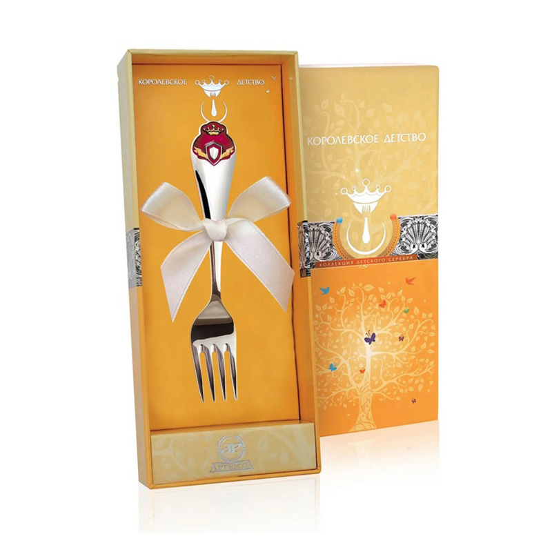 картинка Вилка детская КД Принцесса ч/п с эмалью+футляр