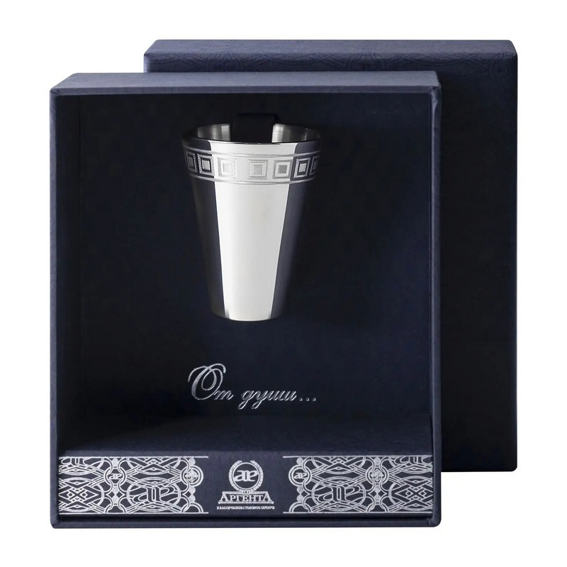 картинка Стопка гладкая с рисунком Квадрат + футляр