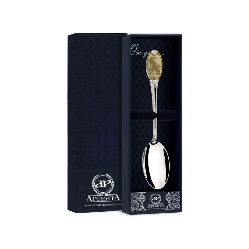 картинка Ложка чайная с логотипом Козерог ч/п + футляр