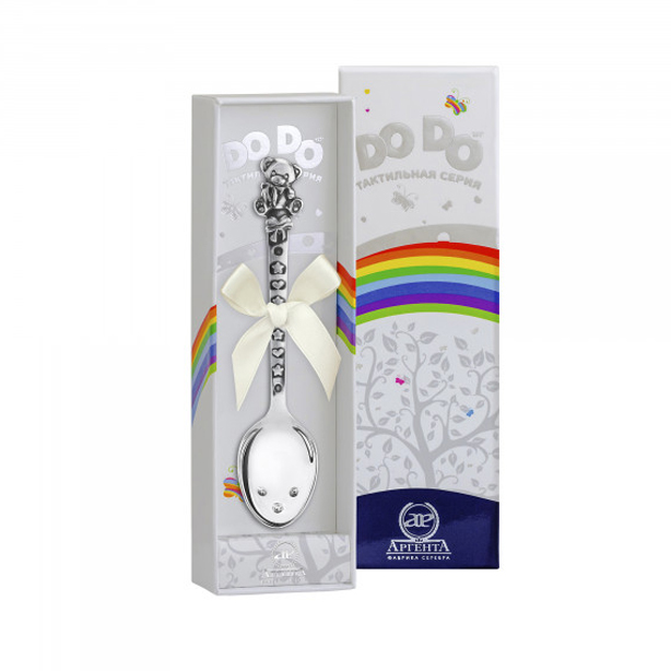 картинка Ложка детская DODO Мишка с бантом с черн. + футляр